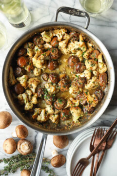 Garlic Butter Mushrooms and Cauliflower