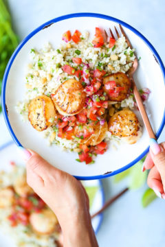 Garlic Butter Scallop Bowls
