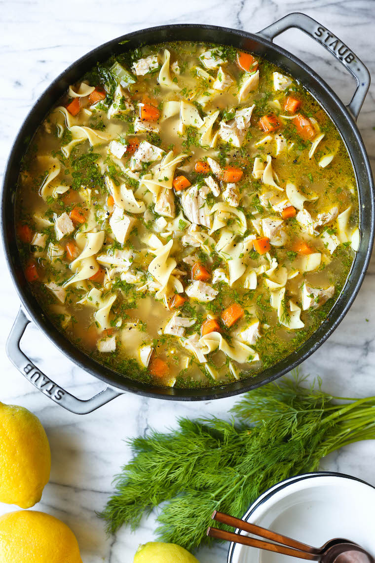 Chicken Noodle Soup Recipe Homestyle Chicken Noodle Soup - Classic chicken noodle soup that will leave you feeling so warm + cozy! Perfect for sick days + cold nights!