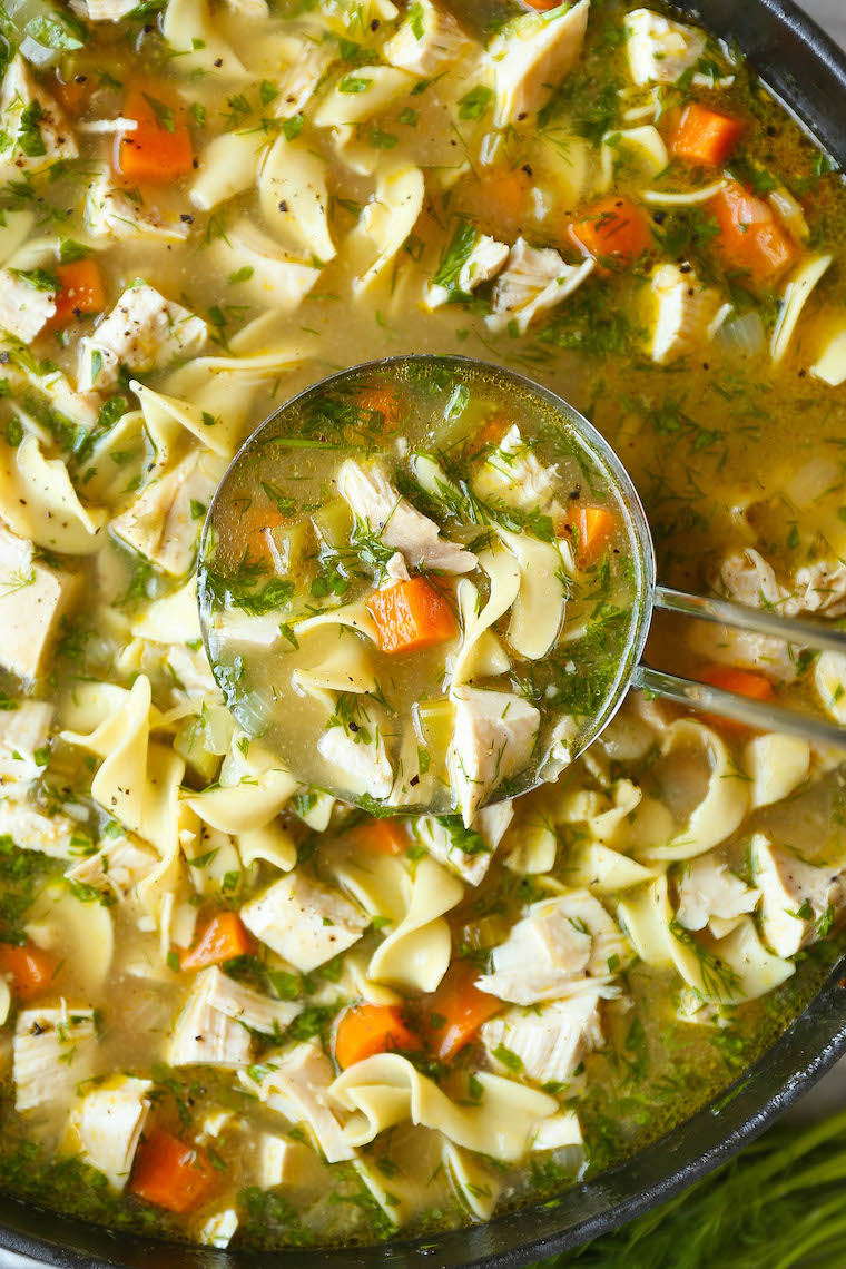 Chicken Noodle Soup Recipe Homestyle Chicken Noodle Soup - Classic chicken noodle soup that will leave you feeling so warm + cozy! Perfect for sick days + cold nights!